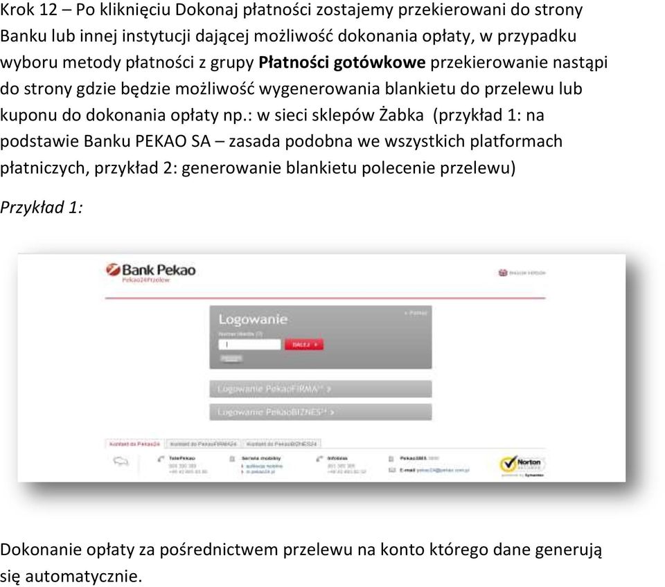 kuponu do dokonania opłaty np.