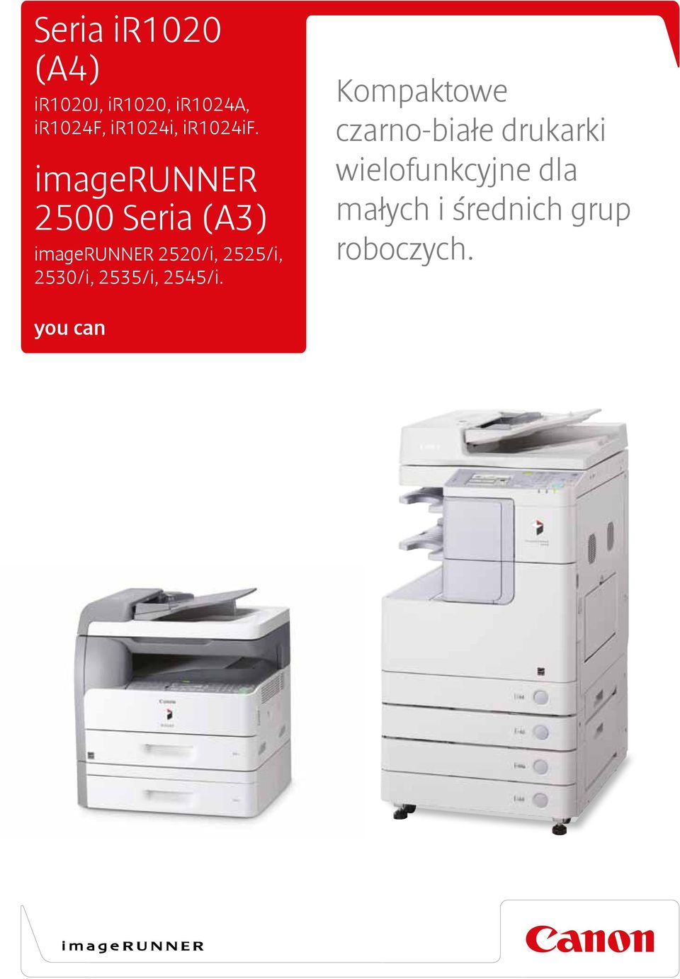 imagerunner 2500 Seria (A3) imagerunner 2520/i, 2525/i,