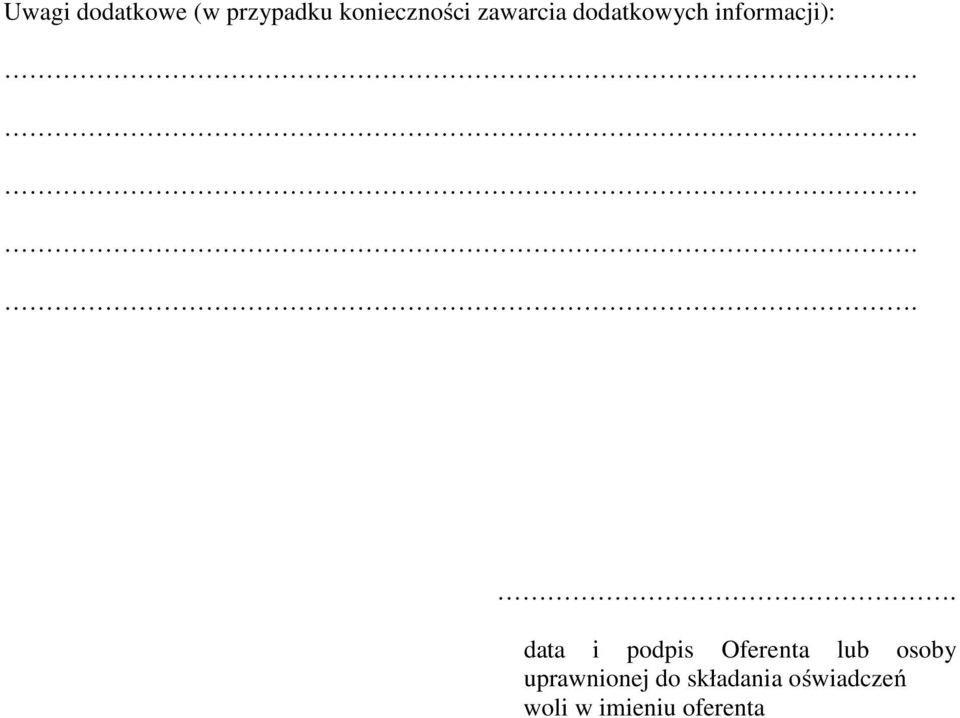 data i podpis Oferenta lub osoby