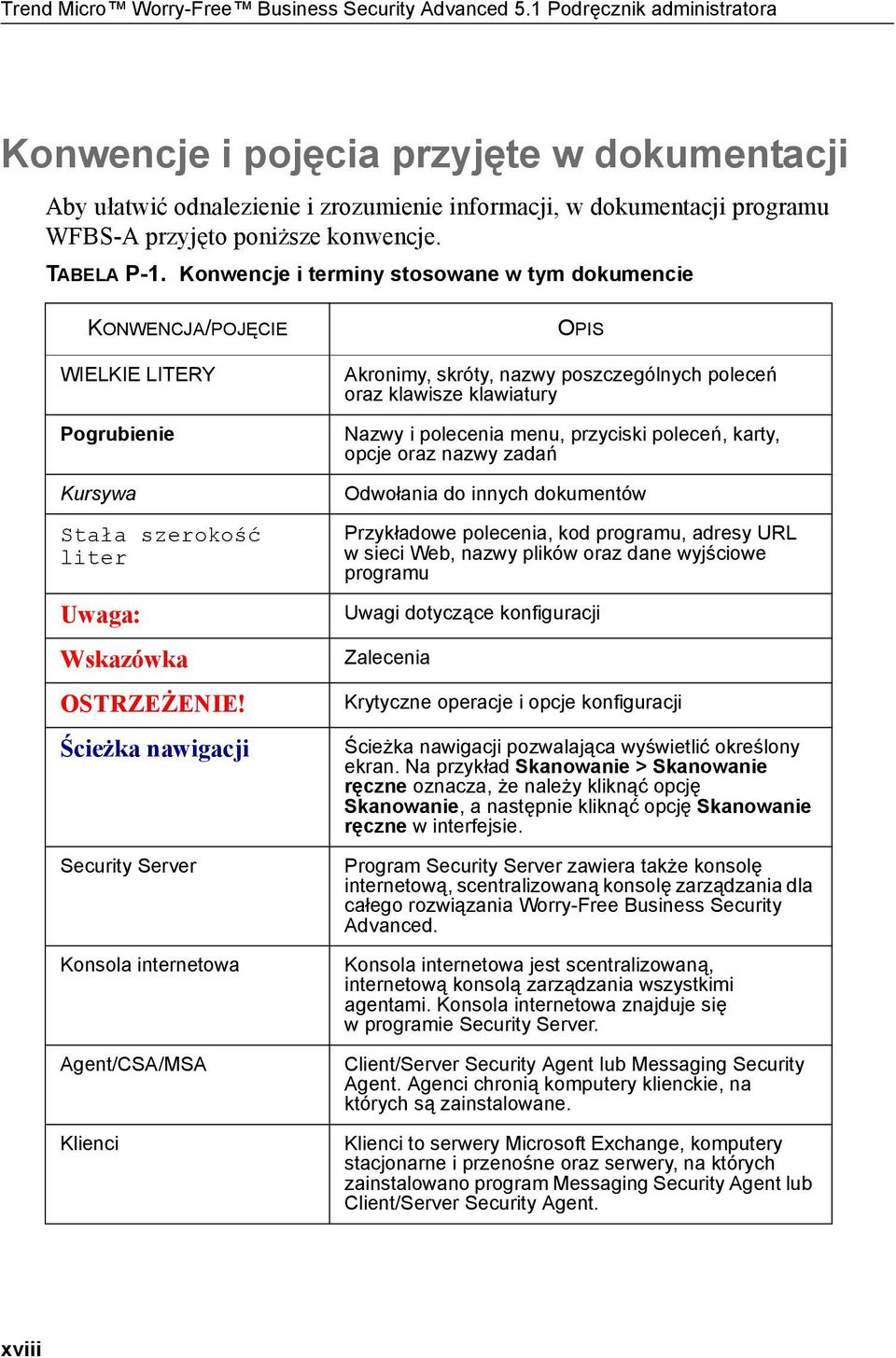 Konwencje i terminy stosowane w tym dokumencie KONWENCJA/POJĘCIE WIELKIE LITERY Pogrubienie Kursywa Stała szerokość liter Uwaga: Wskazówka OSTRZEŻENIE!