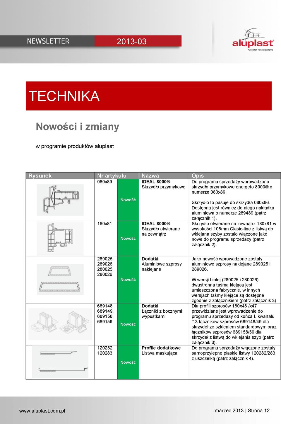 Dostępna jest również do niego nakładka aluminiowa o numerze 289489 (patrz załącznik 1).