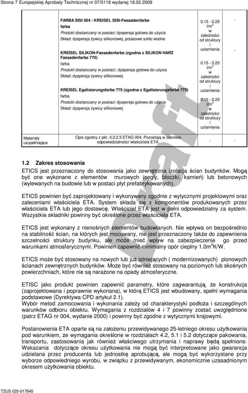 postaci:: dyspersja gotoa do uŝycia Skład: dyspersja Ŝyicy silikonoej 775 (zgodna z 775) farba Produkt dostarczany postaci: dyspersja gotoa do uŝycia Skład: dyspersja Ŝyicy silikonoej 0.15-0.