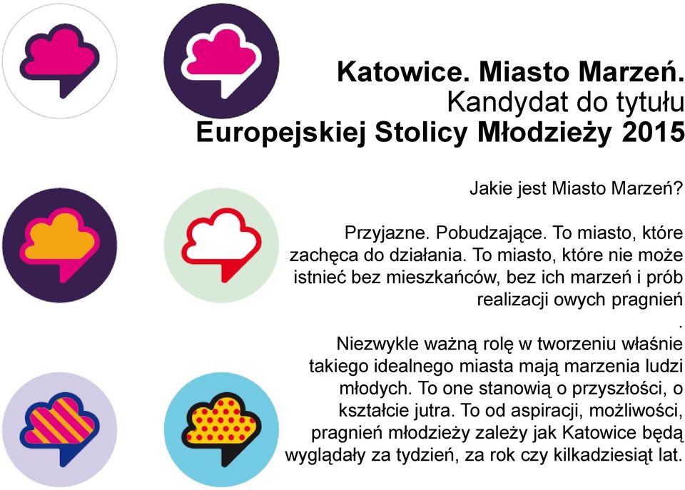 To miasto, które nie może istnieć bez mieszkańców, bez ich marzeń i prób realizacji owych pragnień.