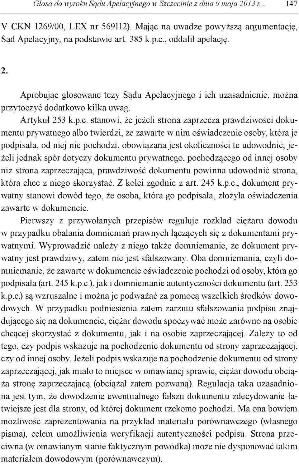 glosowane tezy Sądu Apelacy