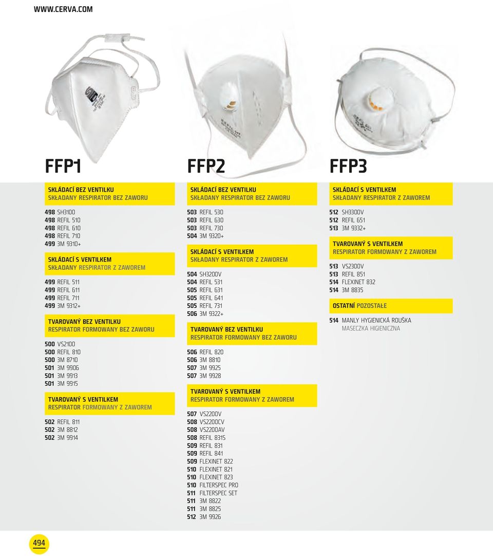 499 refil 7 499 3M 932+ TVAROVANÝ BEZ VENTILKU Respirator formowany bez zaworu 500 vs200 500 refil 80 500 3M 870 50 3M 9906 50 3M 993 50 3M 995 TVAROVANÝ S VENTILKEM Respirator formowany z zaworem