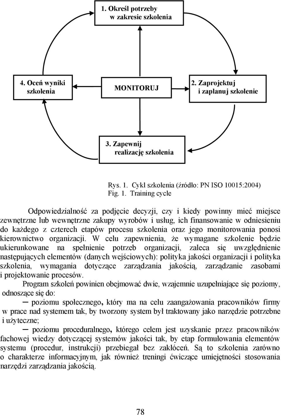 procesu szkolenia oraz jego monitorowania ponosi kierownictwo organizacji.