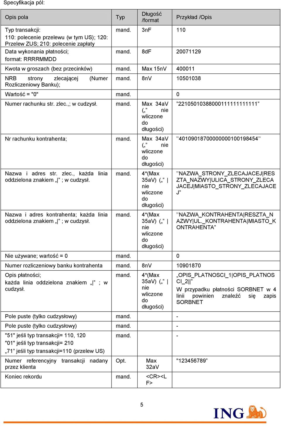 zlec.,; w cudzysł. mand. Max 34aV ( nie wliczone do Nr rachunku kontrahenta; mand. Max 34aV ( nie wliczone do 22105010388000111111111111 40109018700000000100198454 Nazwa i adres str. zlec.
