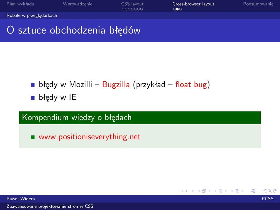 Bugzilla (przykład float bug) błędy w IE