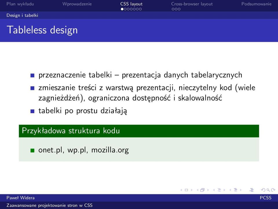 nieczytelny kod (wiele zagnieżdżeń), ograniczona dostępność i