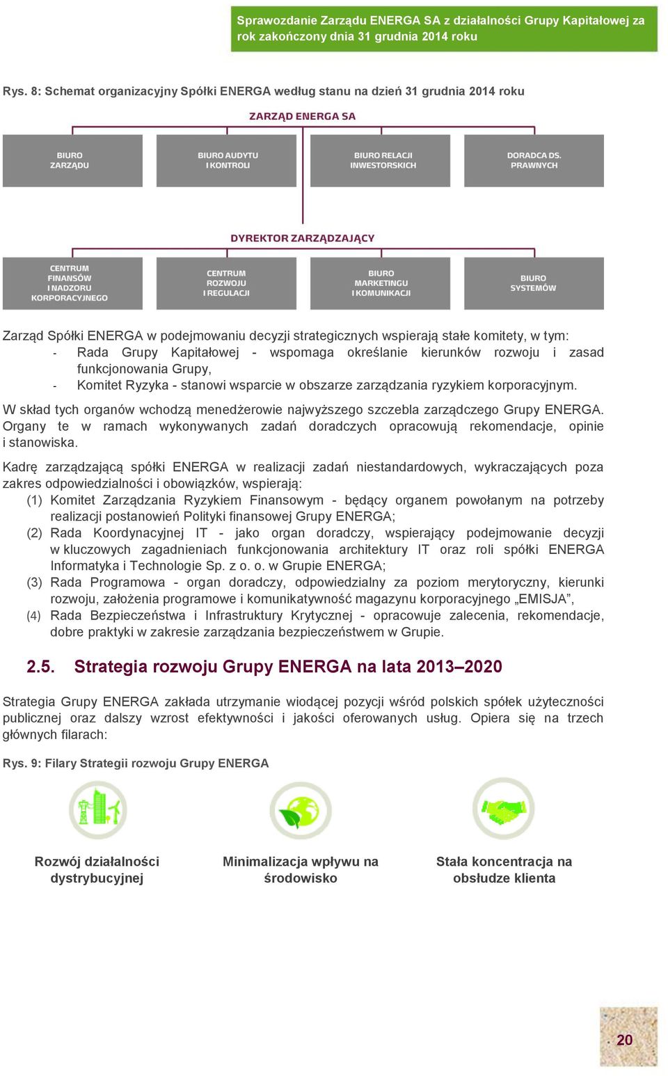 W skład tych organów wchodzą menedżerowie najwyższego szczebla zarządczego Grupy ENERGA. Organy te w ramach wykonywanych zadań doradczych opracowują rekomendacje, opinie i stanowiska.