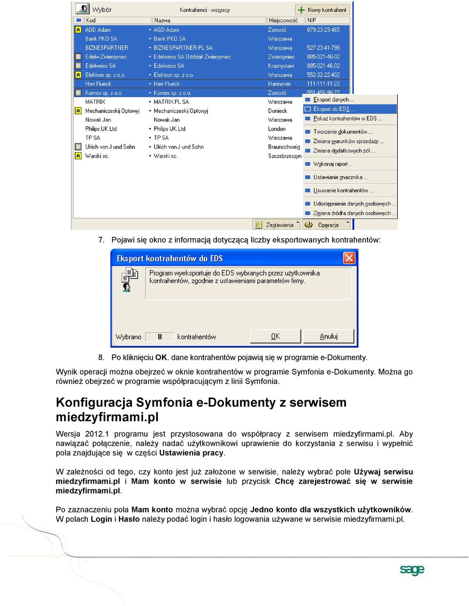 Konfiguracja Symfonia e-dokumenty z serwisem miedzyfirmami.pl 