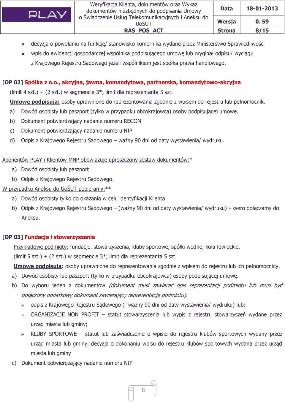 ) + (2 szt.) w segmencie 3*; limit dla reprezentanta 5 szt. Umowę podpisują: osoby uprawnione do reprezentowania zgodnie z wpisem do rejestru lub pełnomocnik.