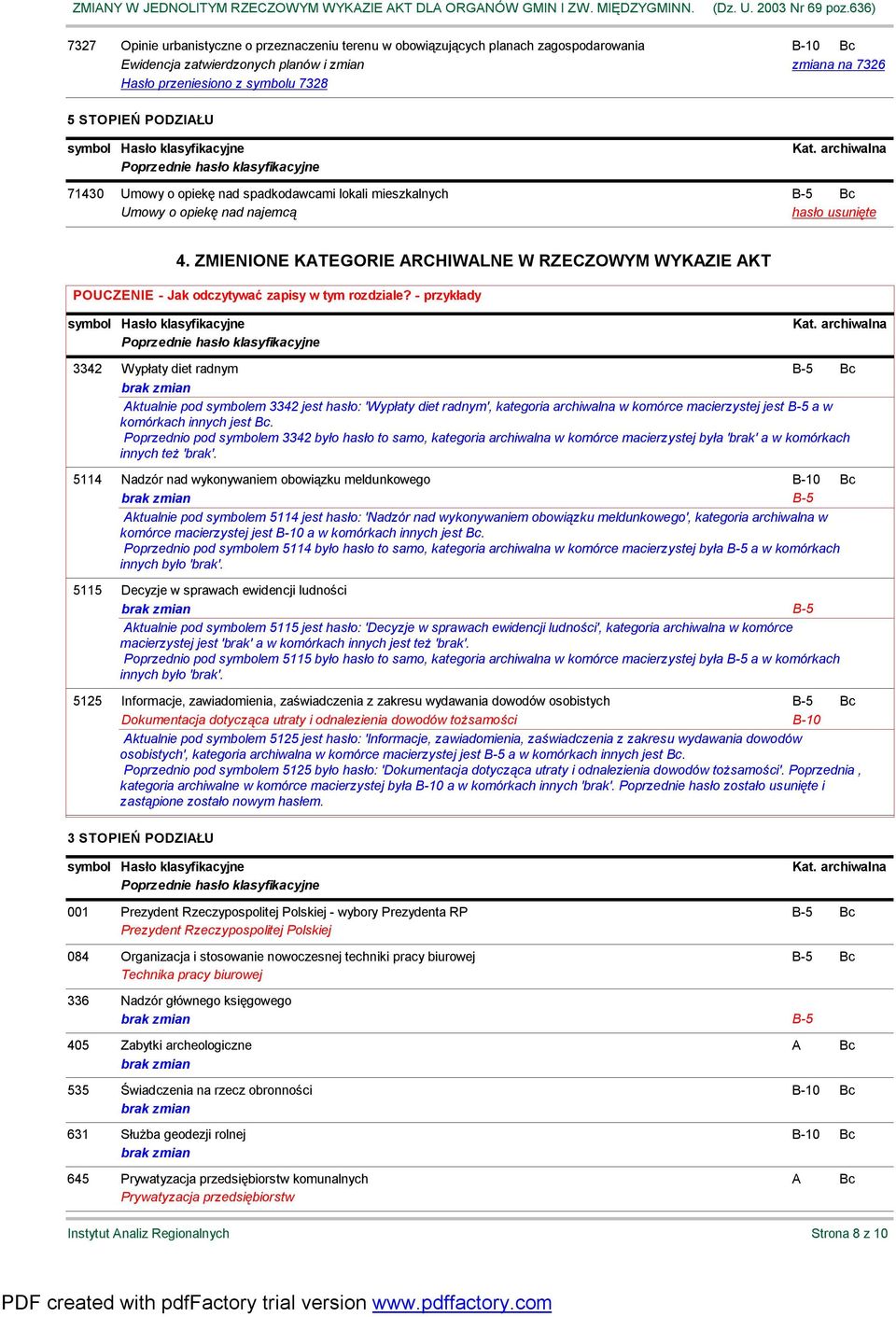- przykłady 3342 Wypłaty diet radnym Bc ktualnie pod em 3342 jest hasło: 'Wypłaty diet radnym', kategoria archiwalna w komórce macierzystej jest a w komórkach innych jest Bc.
