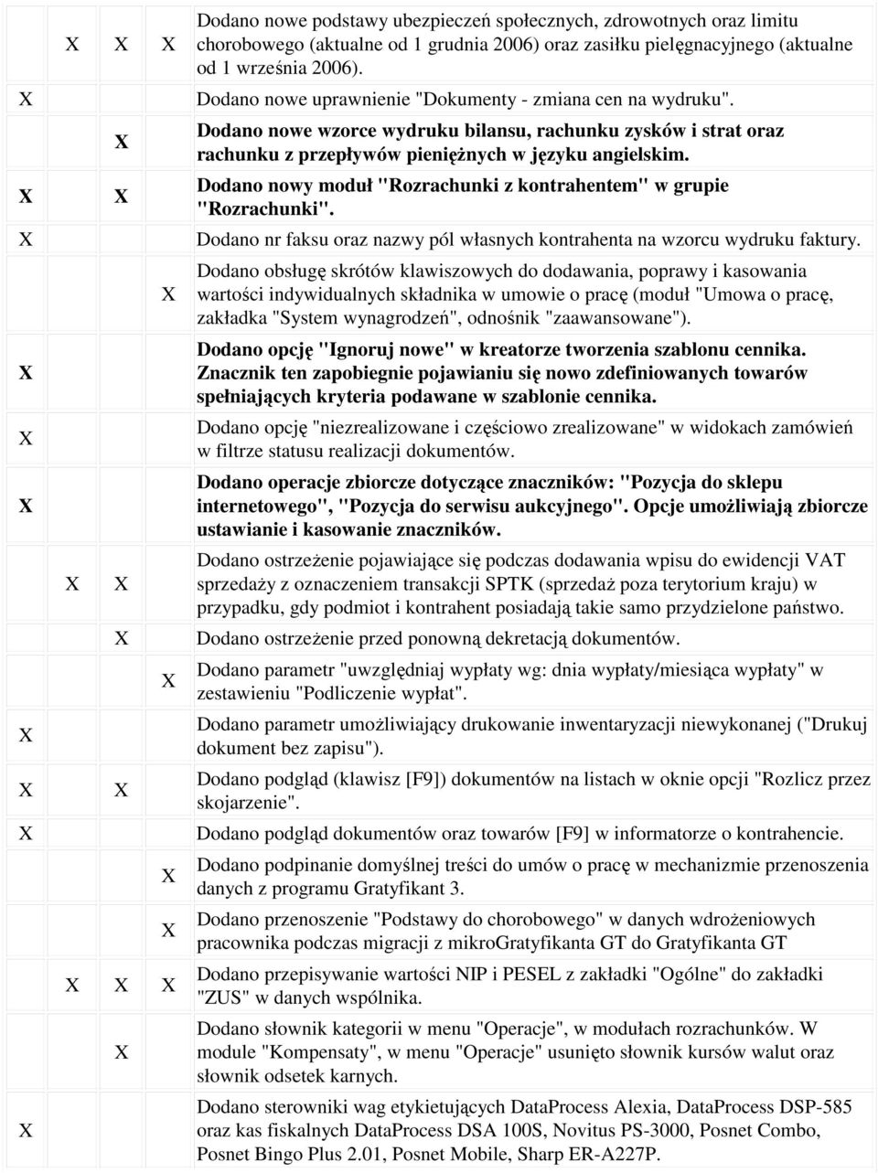 Dodano nowy moduł "Rozrachunki z kontrahentem" w grupie "Rozrachunki". Dodano nr faksu oraz nazwy pól własnych kontrahenta na wzorcu wydruku faktury.