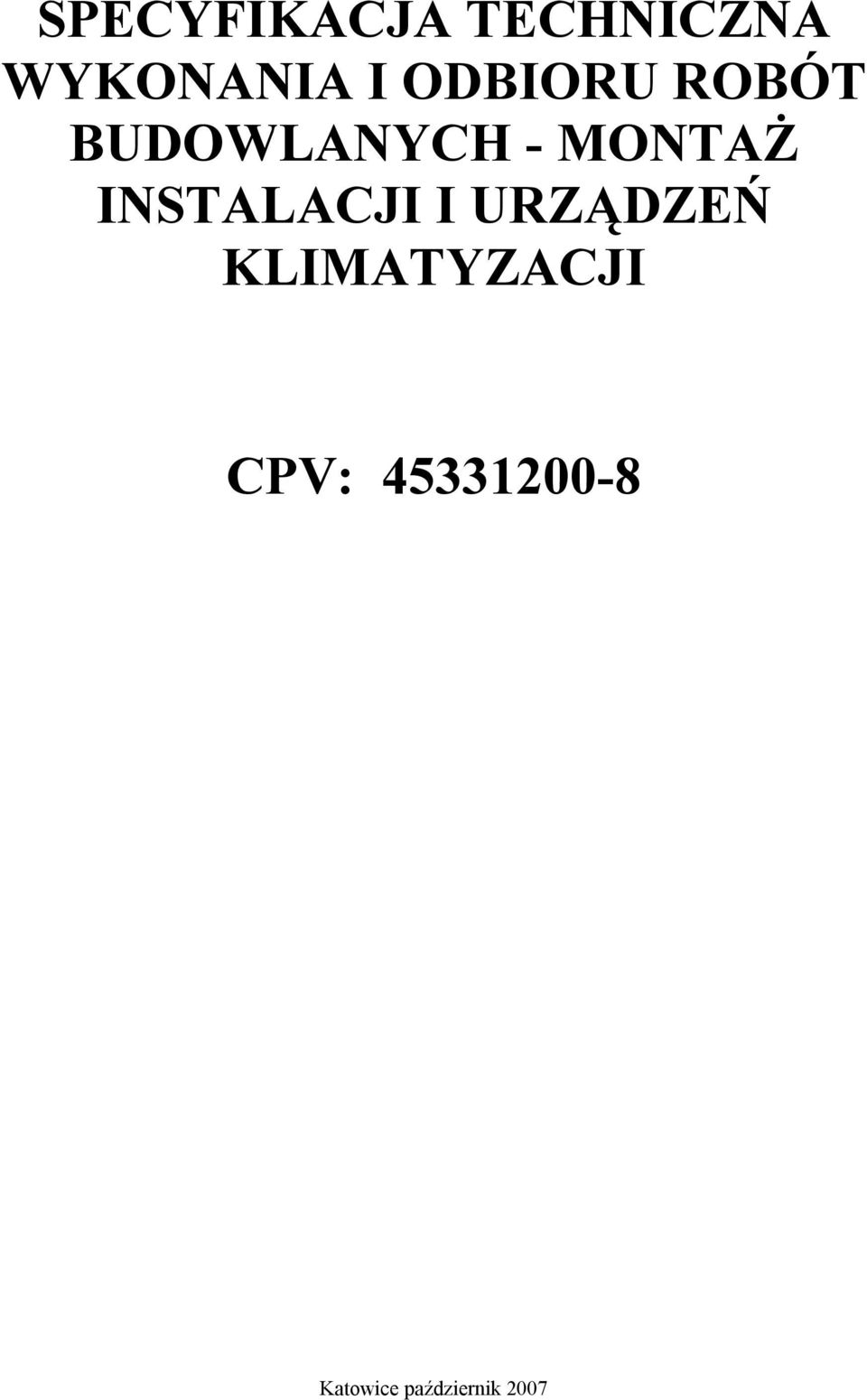 INSTALACJI I URZĄDZEŃ KLIMATYZACJI