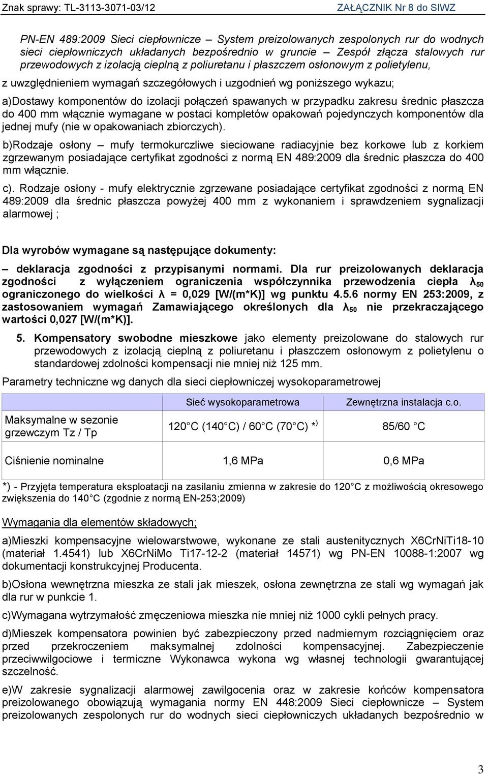 pojedynczych komponentów dla jednej mufy (nie w opakowaniach zbiorczych).