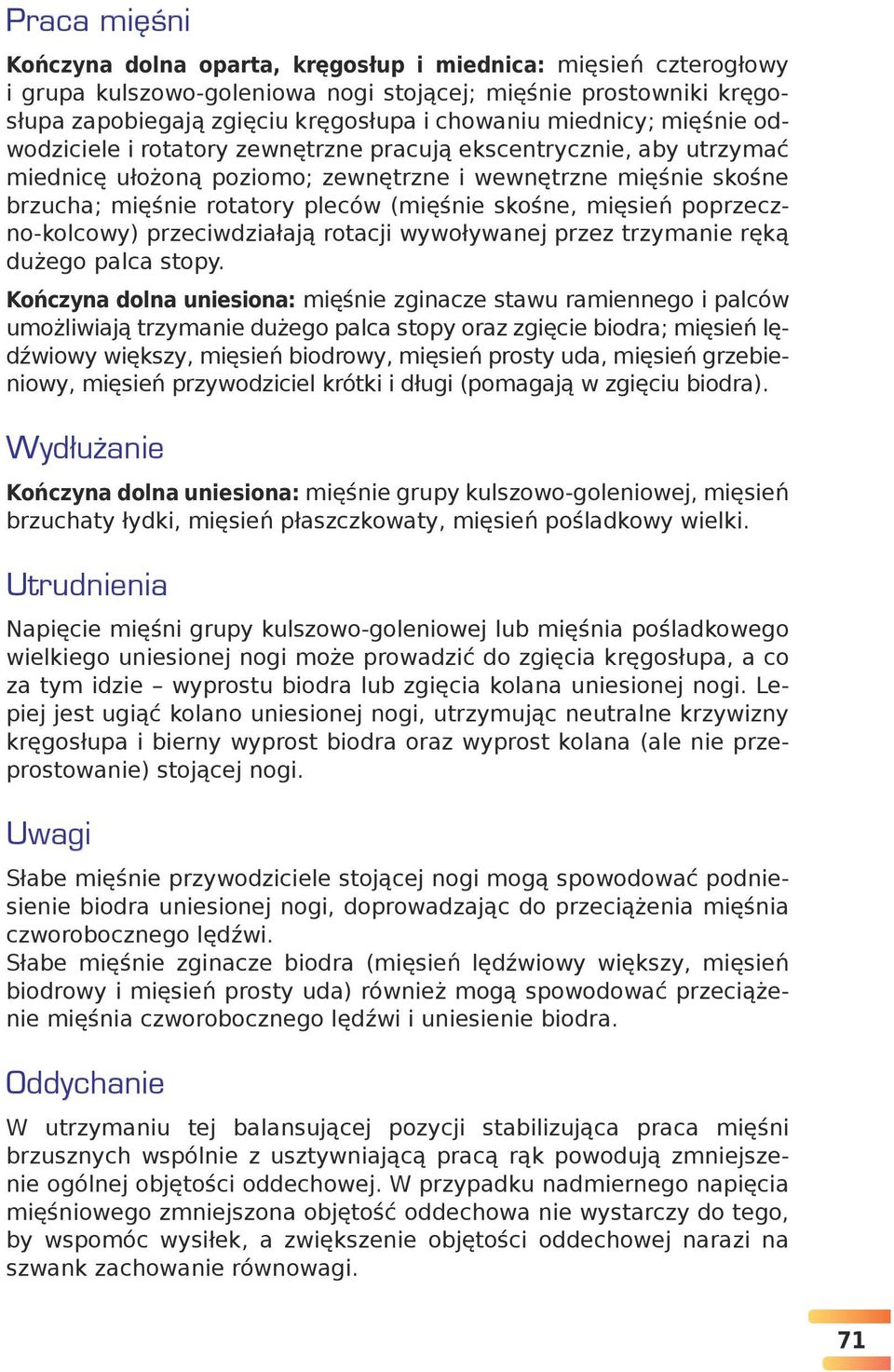 skośne, mięsień poprzeczno-kolcowy) przeciwdziałają rotacji wywoływanej przez trzymanie ręką dużego palca stopy.