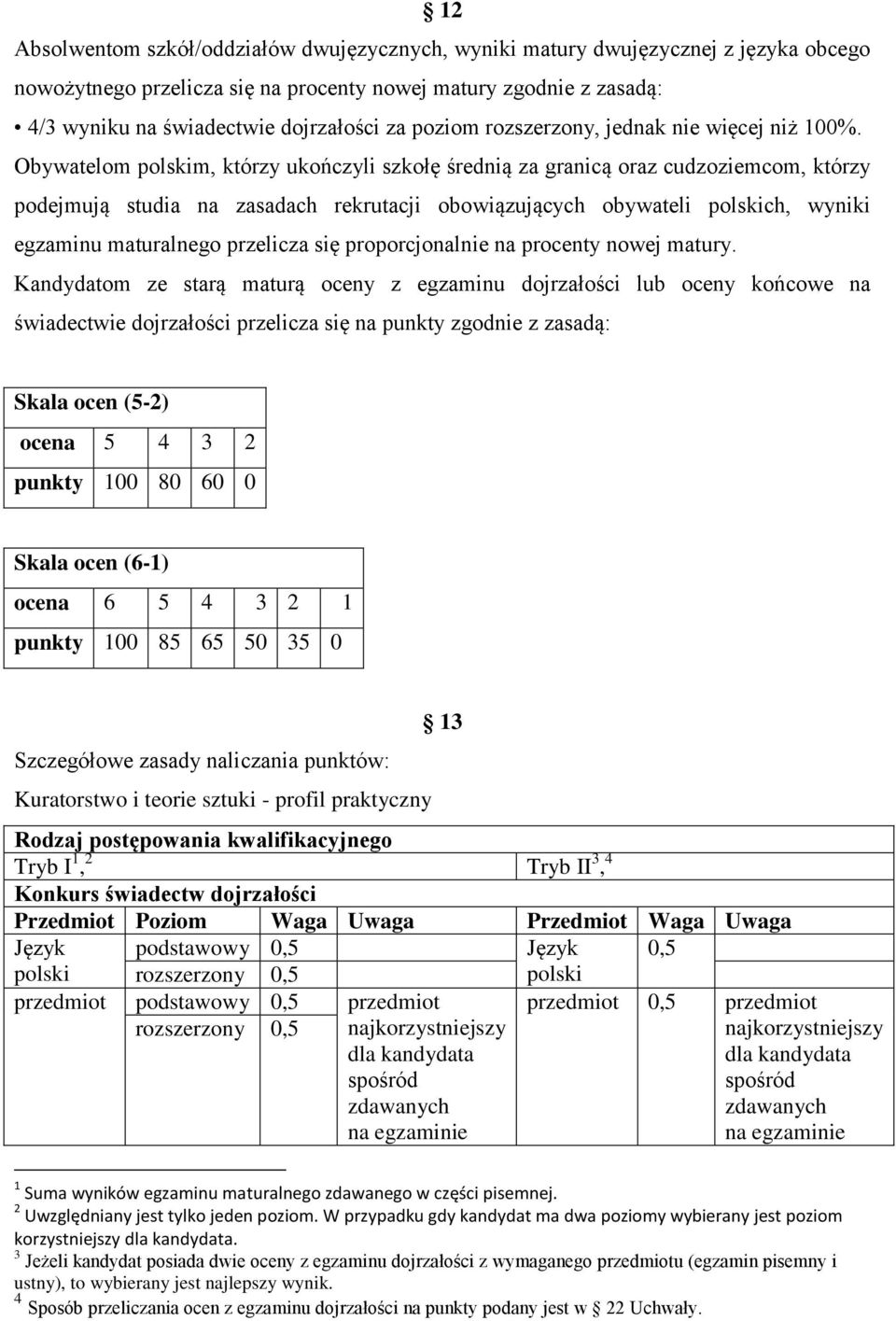 Obywatelom polskim, którzy ukończyli szkołę średnią za granicą oraz cudzoziemcom, którzy podejmują studia na zasadach rekrutacji obowiązujących obywateli polskich, wyniki egzaminu maturalnego