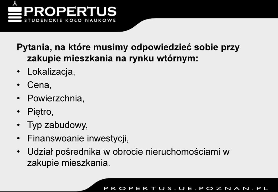Powierzchnia, Piętro, Typ zabudowy, Finanswoanie