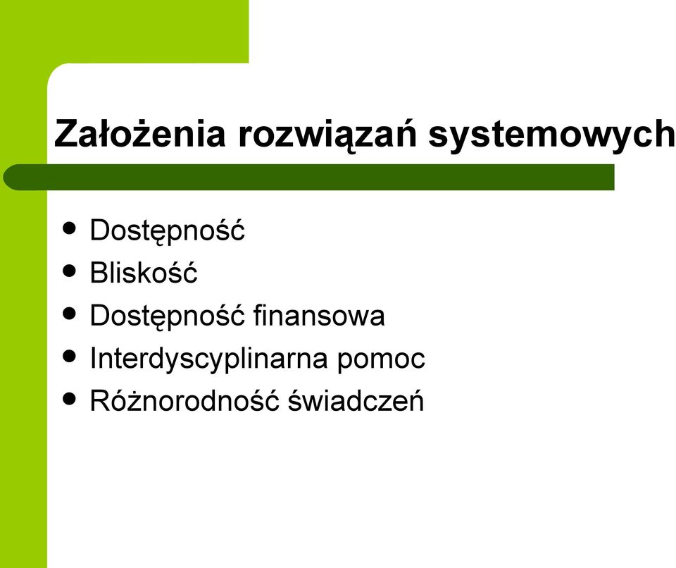 Bliskość Dostępność finansowa