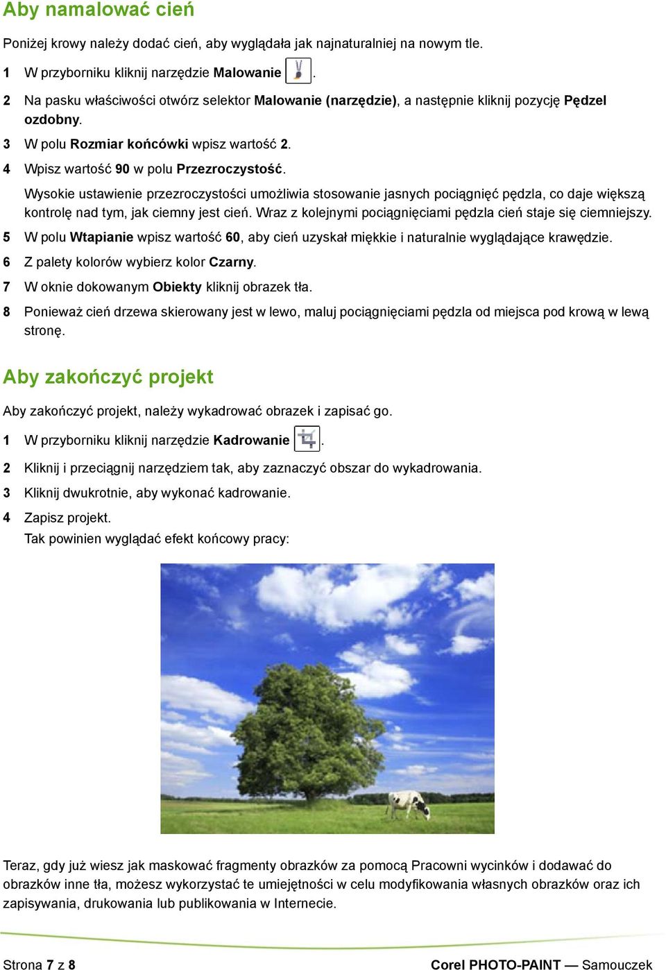 Wysokie ustawienie przezroczystości umożliwia stosowanie jasnych pociągnięć pędzla, co daje większą kontrolę nad tym, jak ciemny jest cień.
