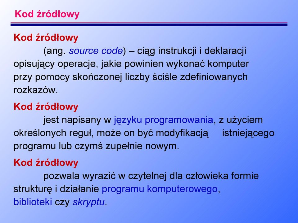 liczby ściśle zdefiniowanych rozkazów.