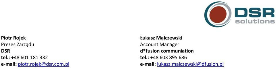 pl Łukasz Malczewski Account Manager d*fusion