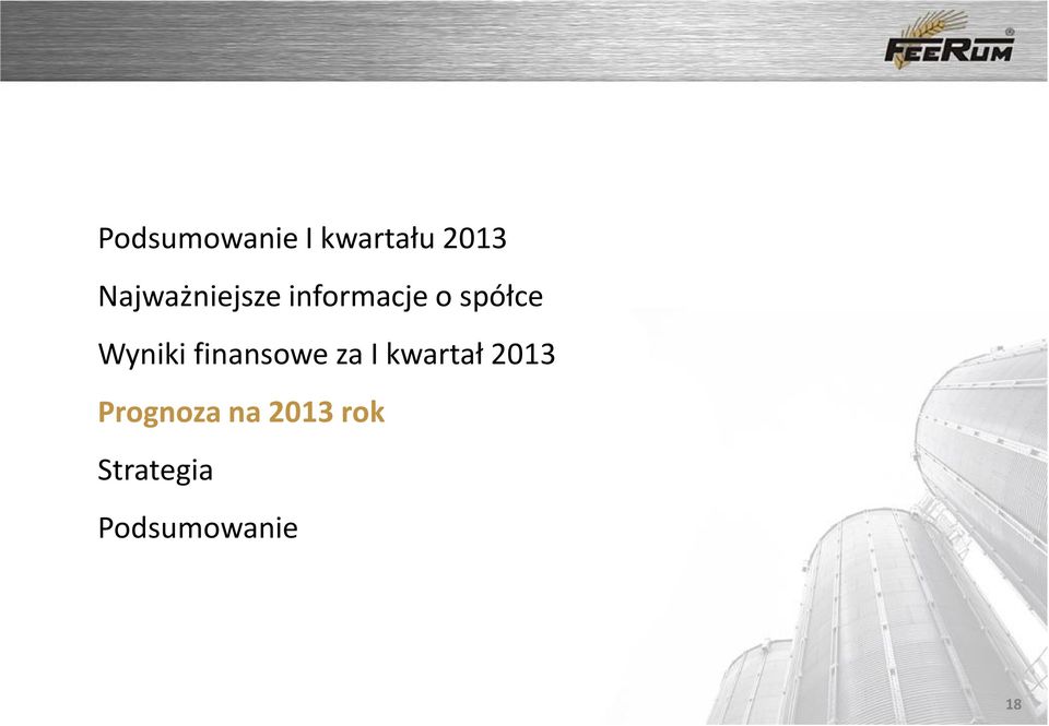 Wyniki finansowe za I kwartał 2013