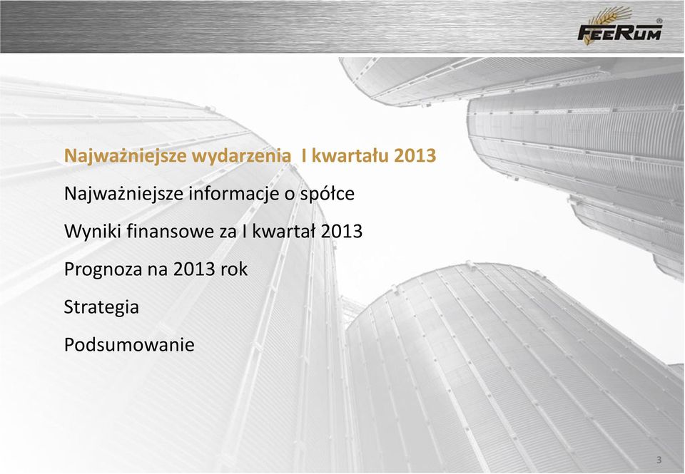 Wyniki finansowe za I kwartał 2013