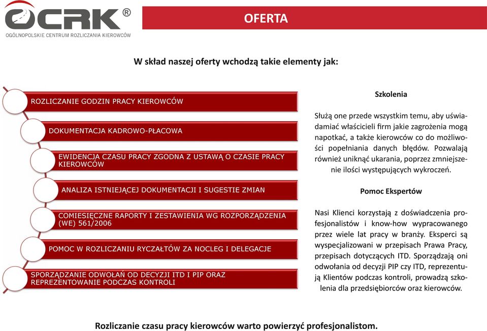 PIP ORAZ REPREZENTOWANIE PODCZAS KONTROLI Szkolenia Służą one przede wszystkim temu, aby uświadamiać właścicieli firm jakie zagrożenia mogą napotkać, a także kierowców co do możliwości popełniania