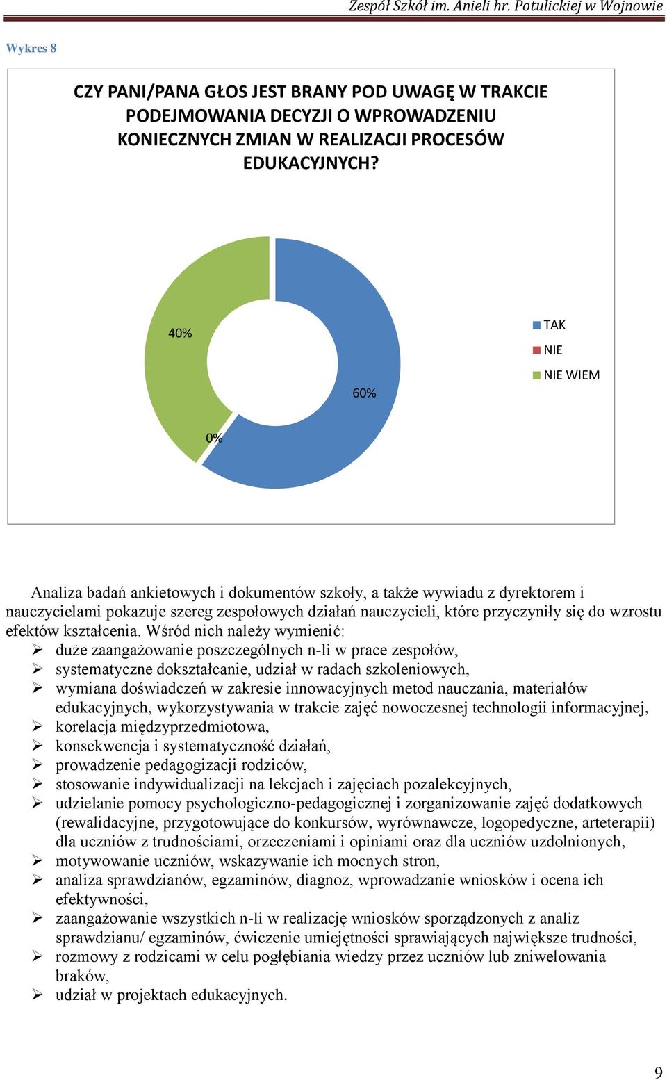 wzrostu efektów kształcenia.