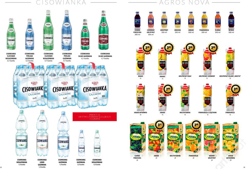 GAZOWANA 0,7 l BANAN ANANAS GREJPRFRUT BIAŁY GREJPRFRUT CZERWONY GREJPRFRUT ZIELONY SWEETIE 2 98 3 85 PAKIET 12 (W TYM 1 FORMAT 0,5 LUB 0,7) +1 GRATIS