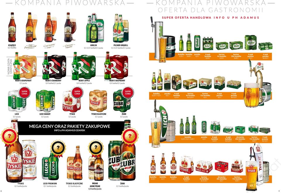 RASPBERRY 0,4 l / SUPER SUPER SUPER / 4x 6x 15x 6x LECH LECH SHANDY TYSKIE TYSKIE KLASYCZNE ŻUBR?
