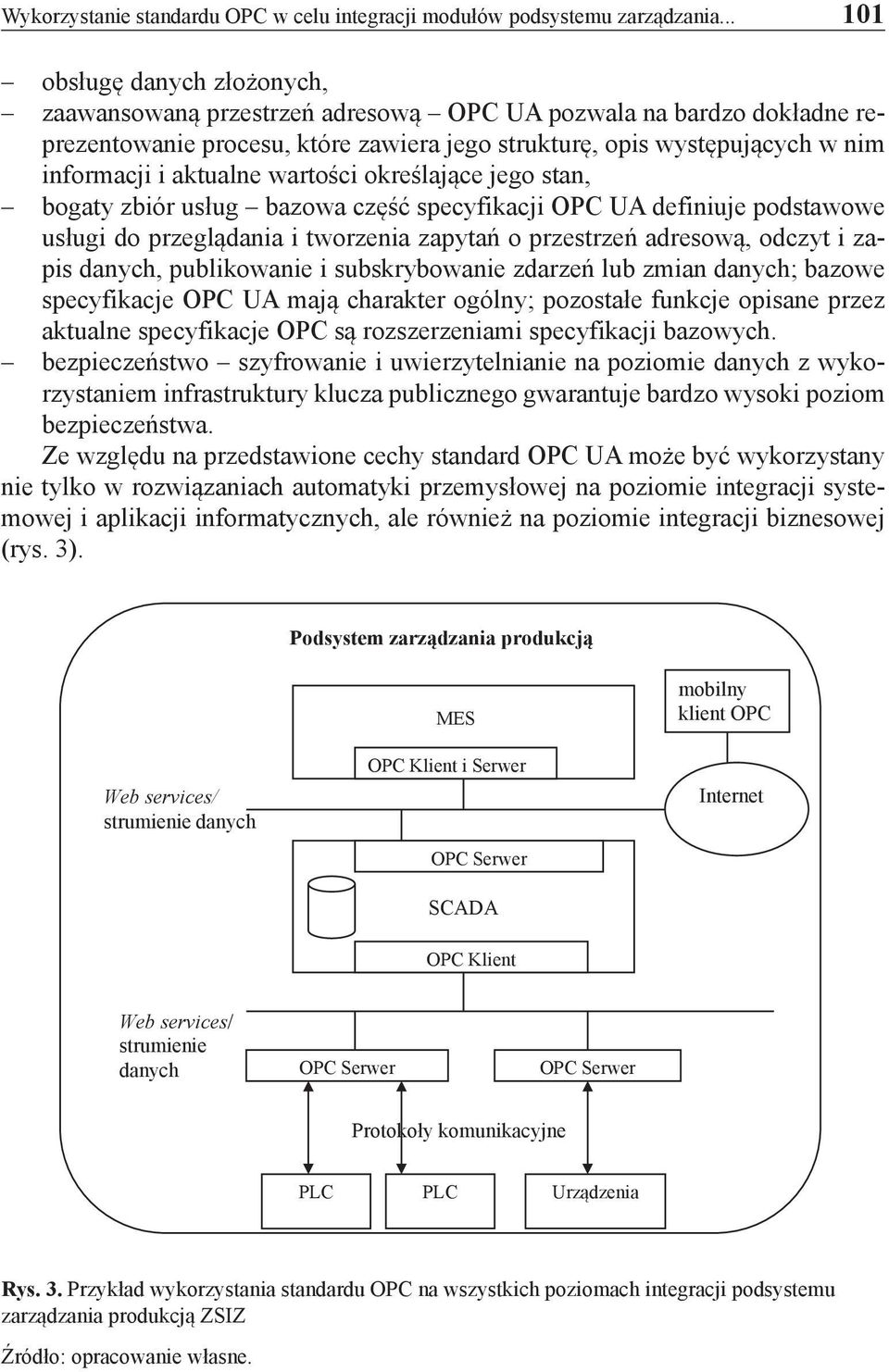 aktualne wartości określające jego stan, bogaty zbiór usług bazowa część specyfikacji OPC UA definiuje podstawowe usługi do przeglądania i tworzenia zapytań o przestrzeń adresową, odczyt i zapis