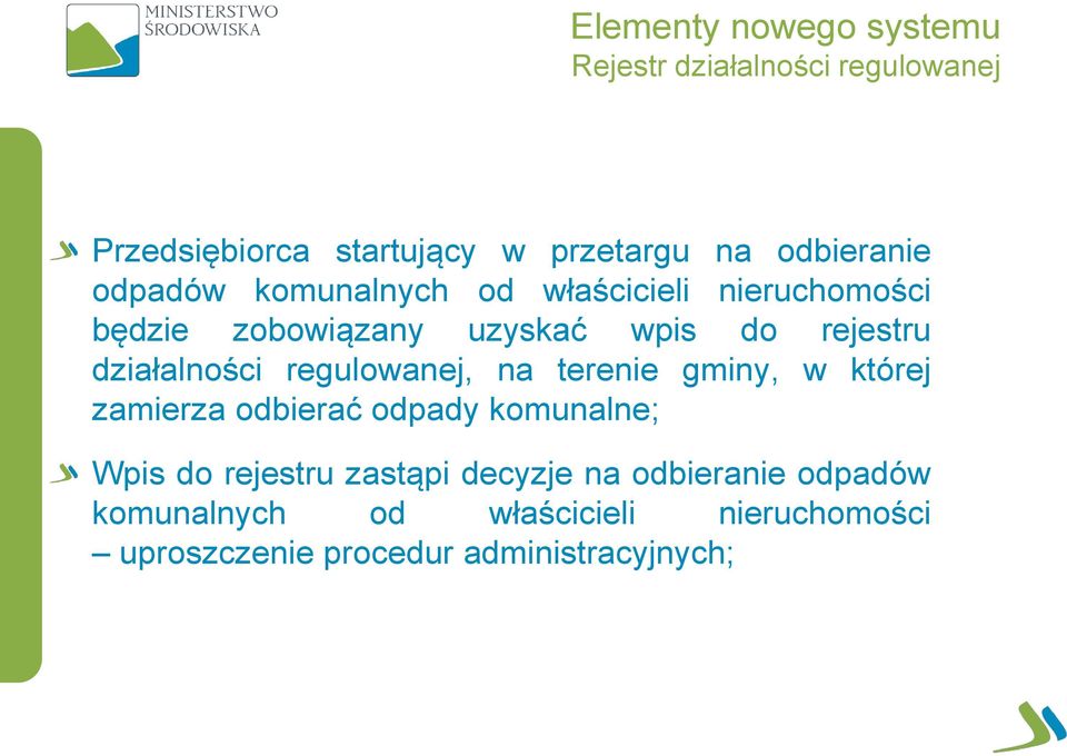 działalności regulowanej, na terenie gminy, w której zamierza odbierać odpady komunalne; Wpis do rejestru