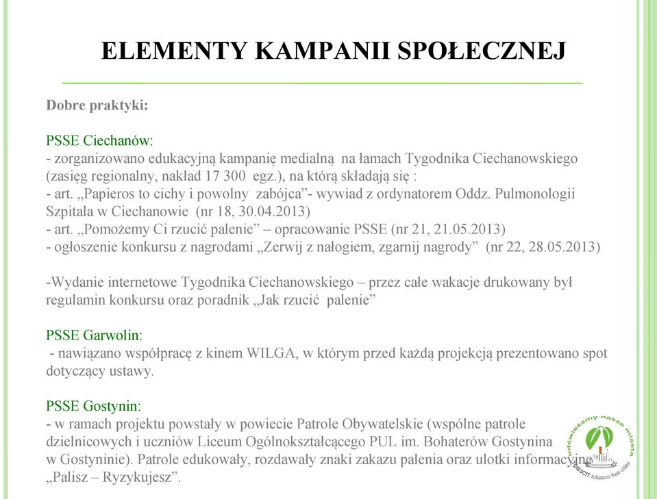 Pomożemy Ci rzucić palenie opracowanie PSSE (nr 21, 21.05.