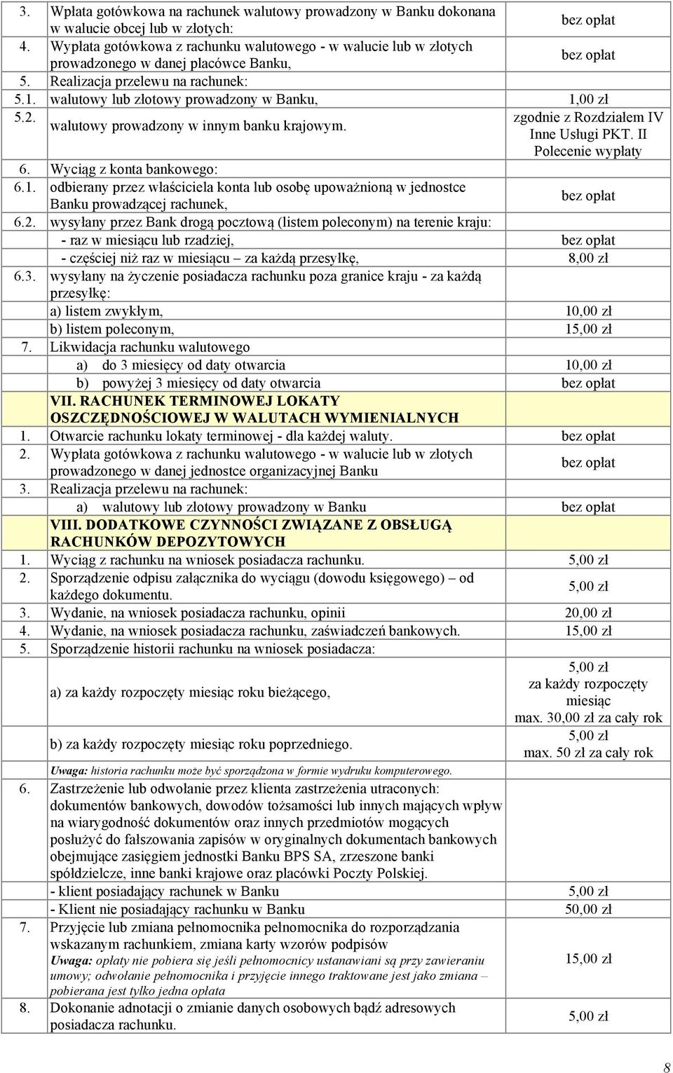walutowy prowadzony w innym banku krajowym. 6. Wyciąg z konta bankowego: 6.1.