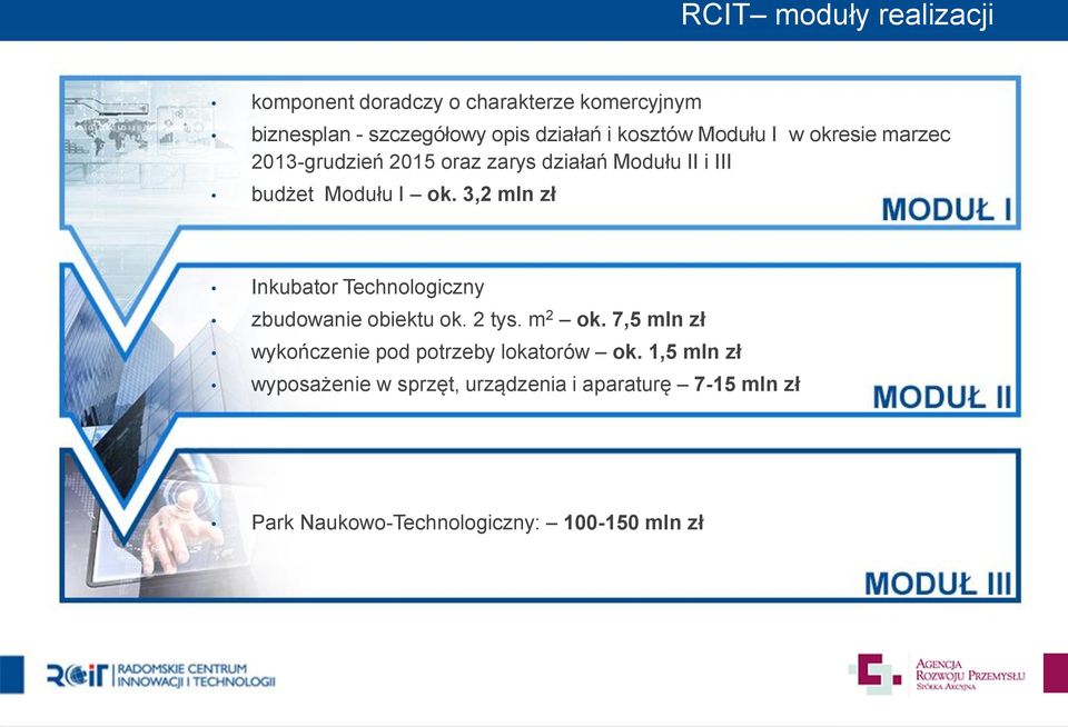 3,2 mln zł Inkubator Technologiczny zbudowanie obiektu ok. 2 tys. m 2 ok.