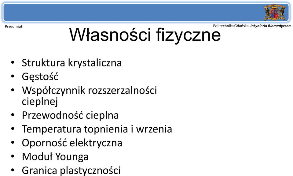 Przewodność cieplna Temperatura topnienia i