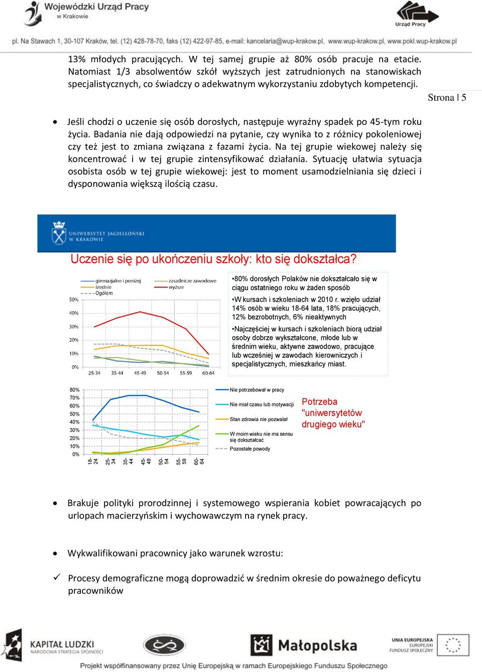 Jeśli chodzi o uczenie się osób dorosłych, następuje wyraźny spadek po 45-tym roku życia.