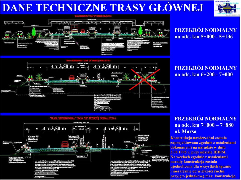 Marsa Konstrukcja nawierzchni została zaprojektowana zgodnie z ustaleniami dokonanymi na naradzie w dniu 3.08.1998 r.