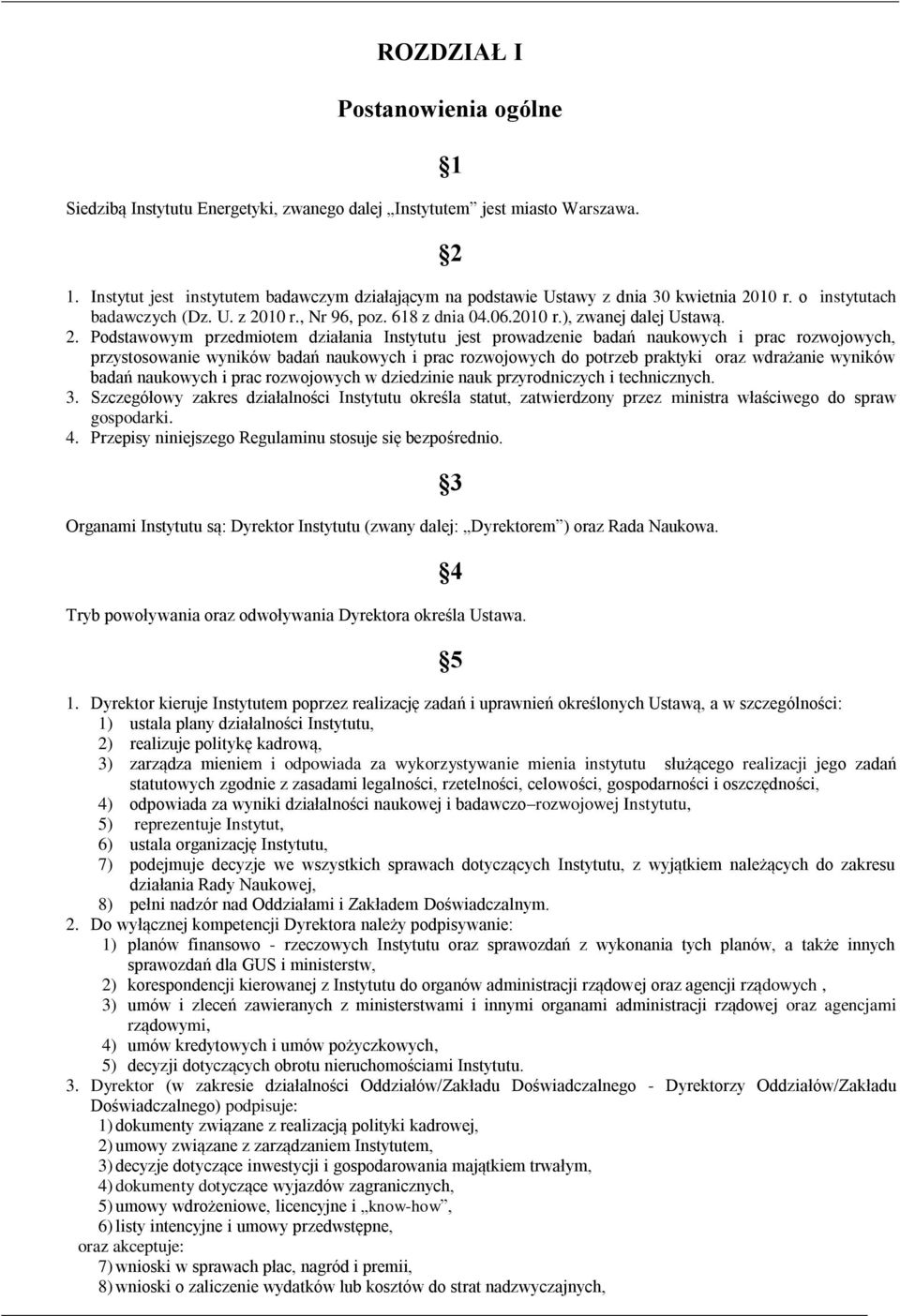 10 r. o instytutach badawczych (Dz. U. z 20