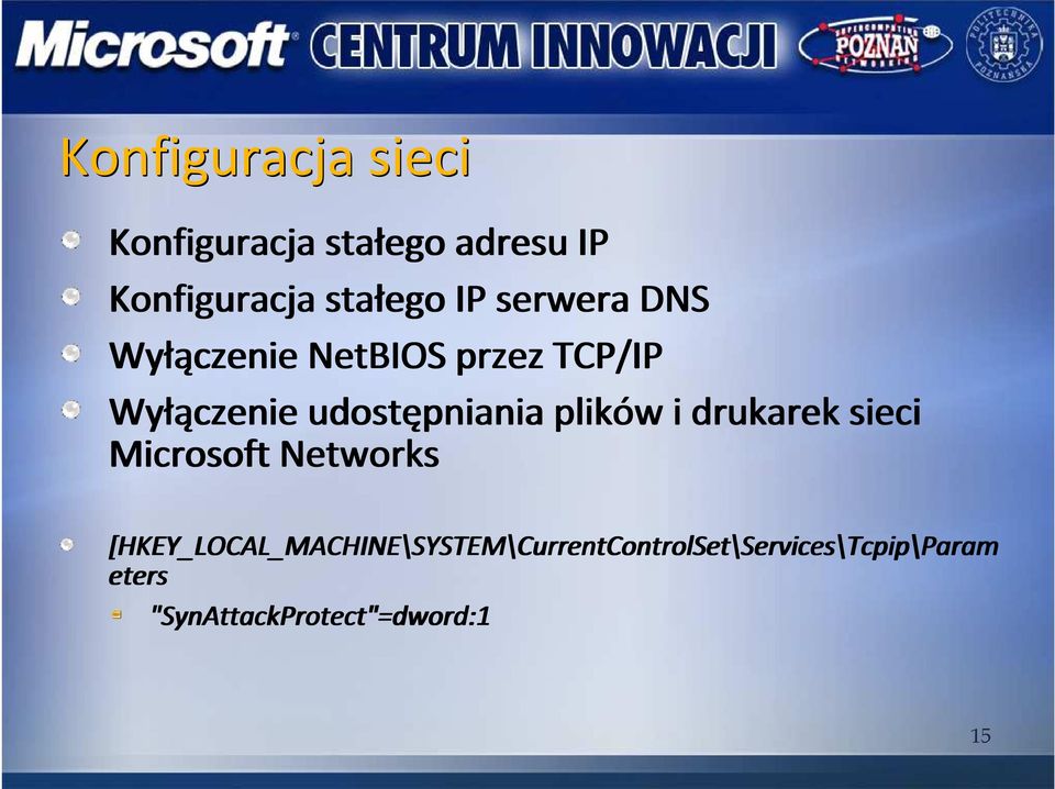 plików i drukarek sieci Microsoft Networks