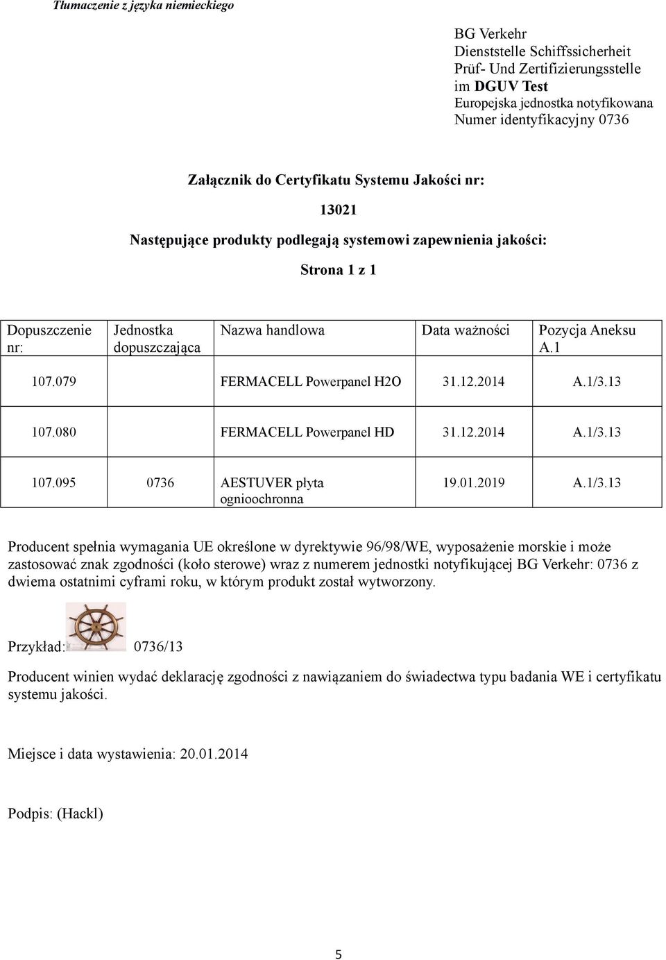 1 107.079 FERMACELL Powerpanel H2O 31.12.2014 A.1/3.