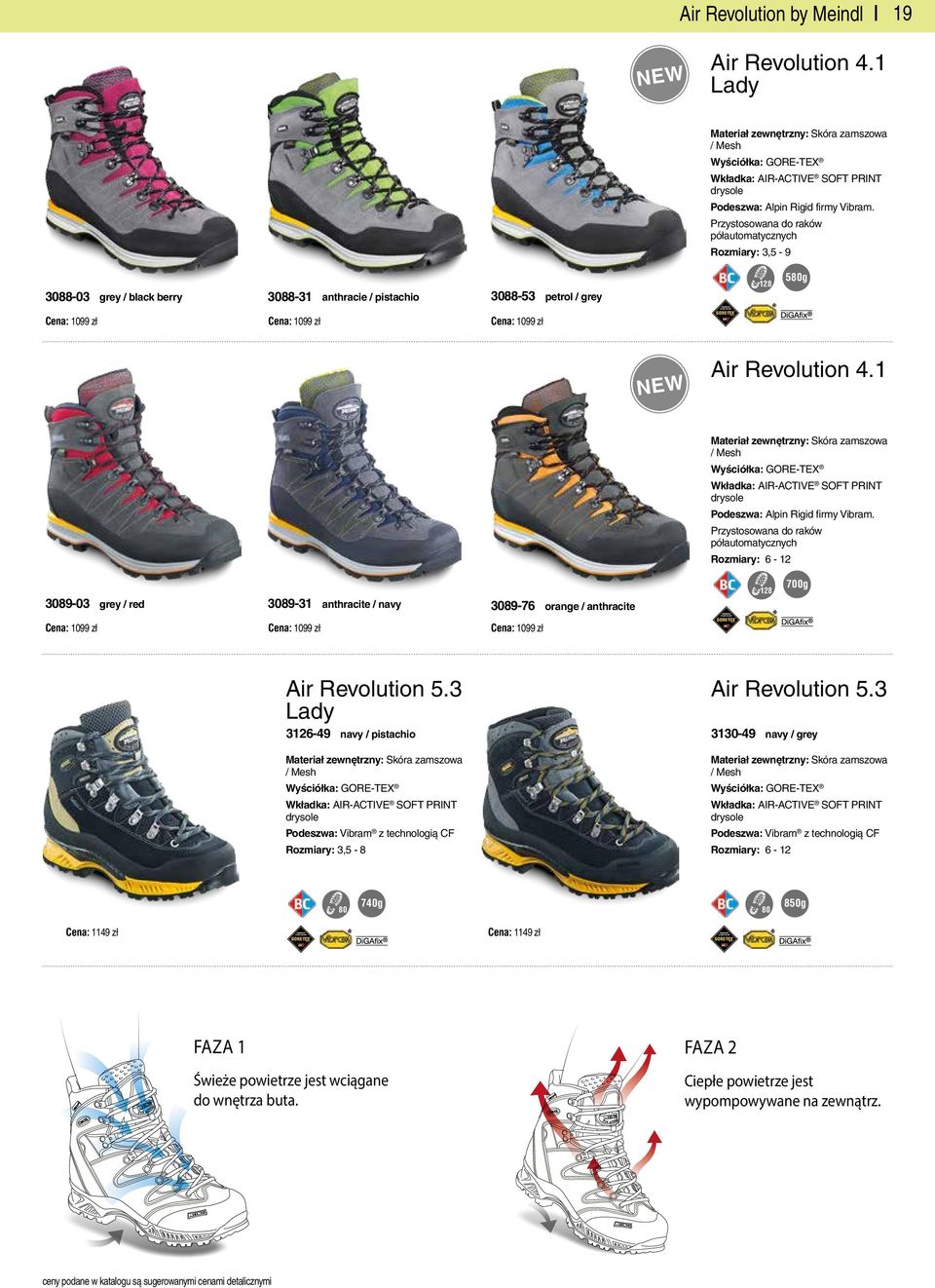 1 / Mesh SOFT PRINT Podeszwa: Alpin Rigid firmy Vibram.