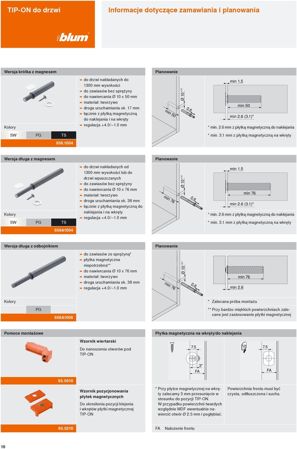 1 mm z płytką magnetyczną na wkręty 956.