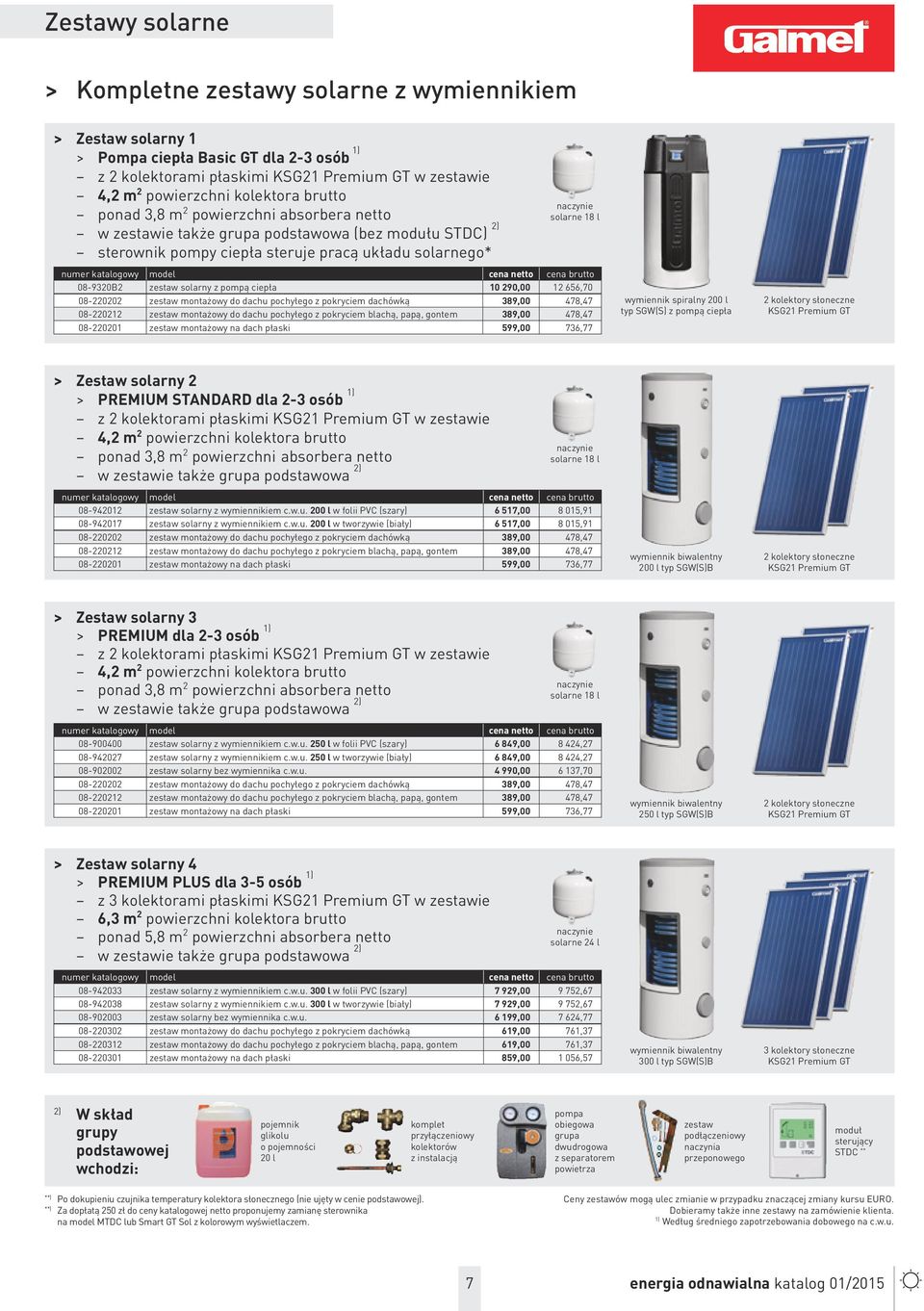 katalogowy model cena netto cena brutto 08-9320B2 zestaw solarny z pompą ciepła 10 290,00 12 656,70 08-220202 zestaw montażowy do dachu pochyłego z pokryciem dachówką 389,00 478,47 08-220212 zestaw