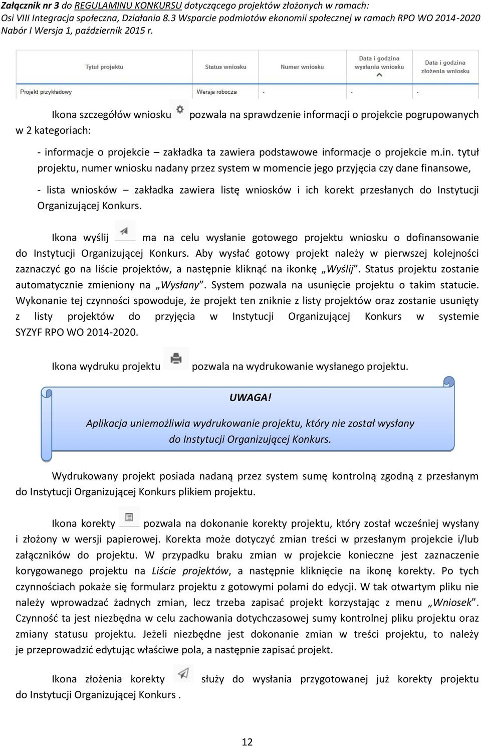 ormacje o projekcie zakładka ta zawiera podstawowe inf