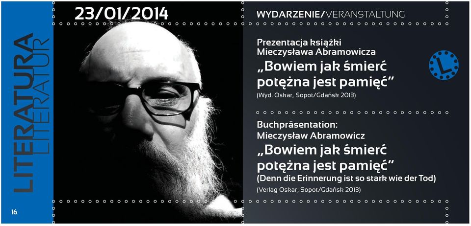 Oskar, Sopot/Gdańsk 2013) Buchpräsentation: Mieczysław Abramowicz Bowiem jak