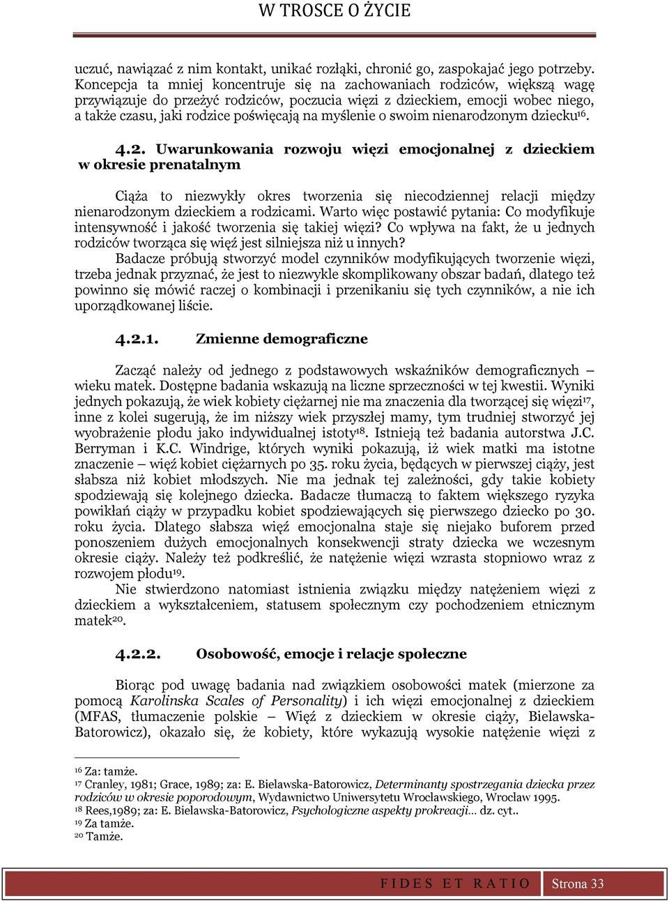 myślenie o swoim nienarodzonym dziecku 16. 4.2.